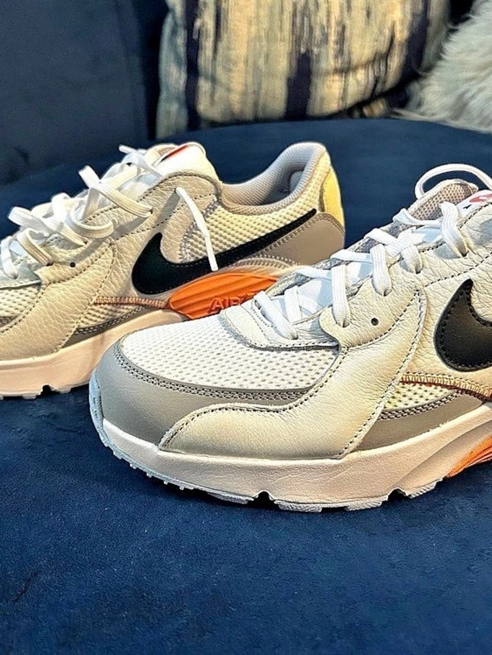 Nike Air Max 90 Sneakers in White & Coral Brand New